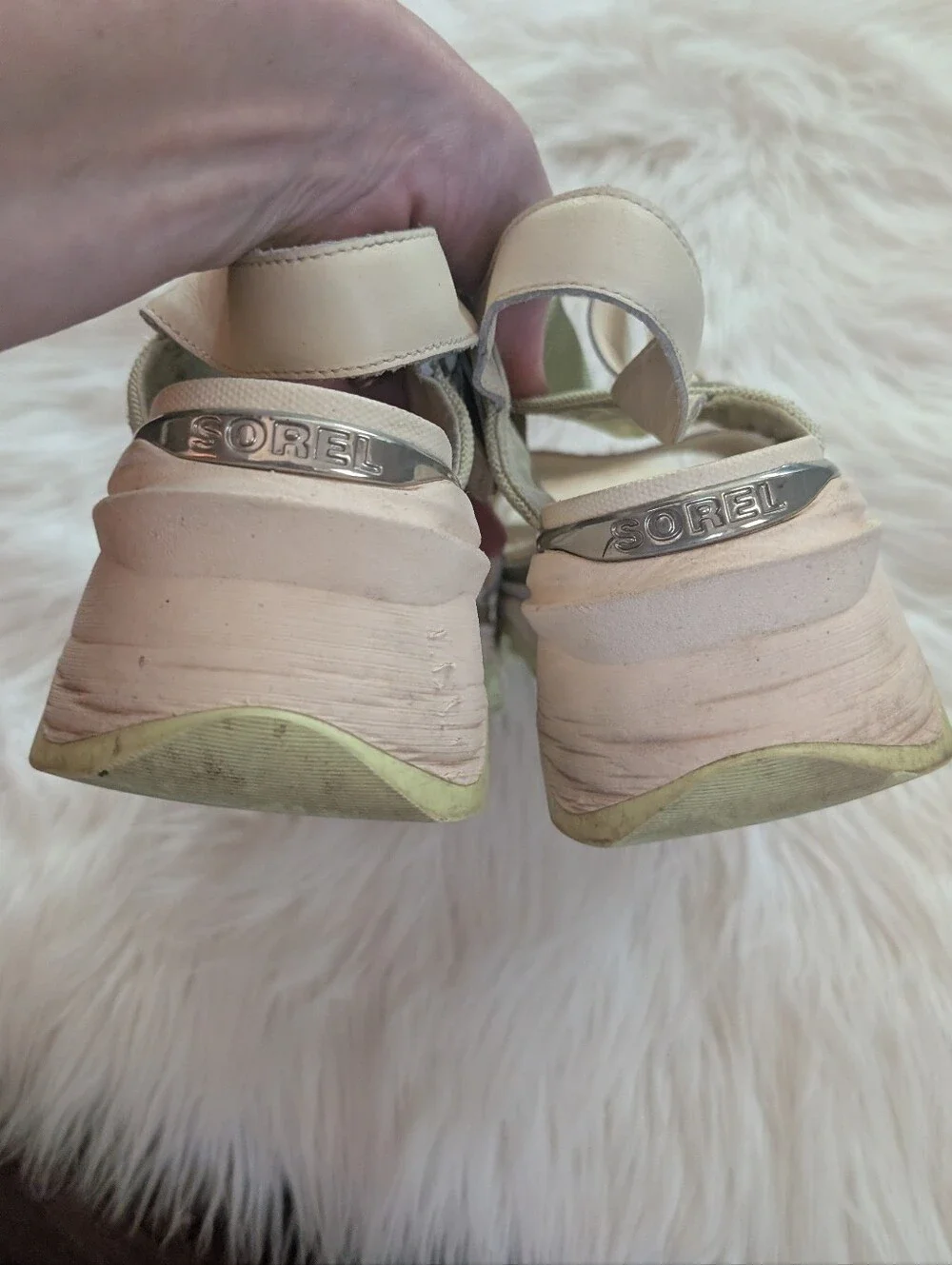 Sorel Kinetic Impact Slingback Heeled Sandal Yellow Beige 9.5 Urban Outfitters